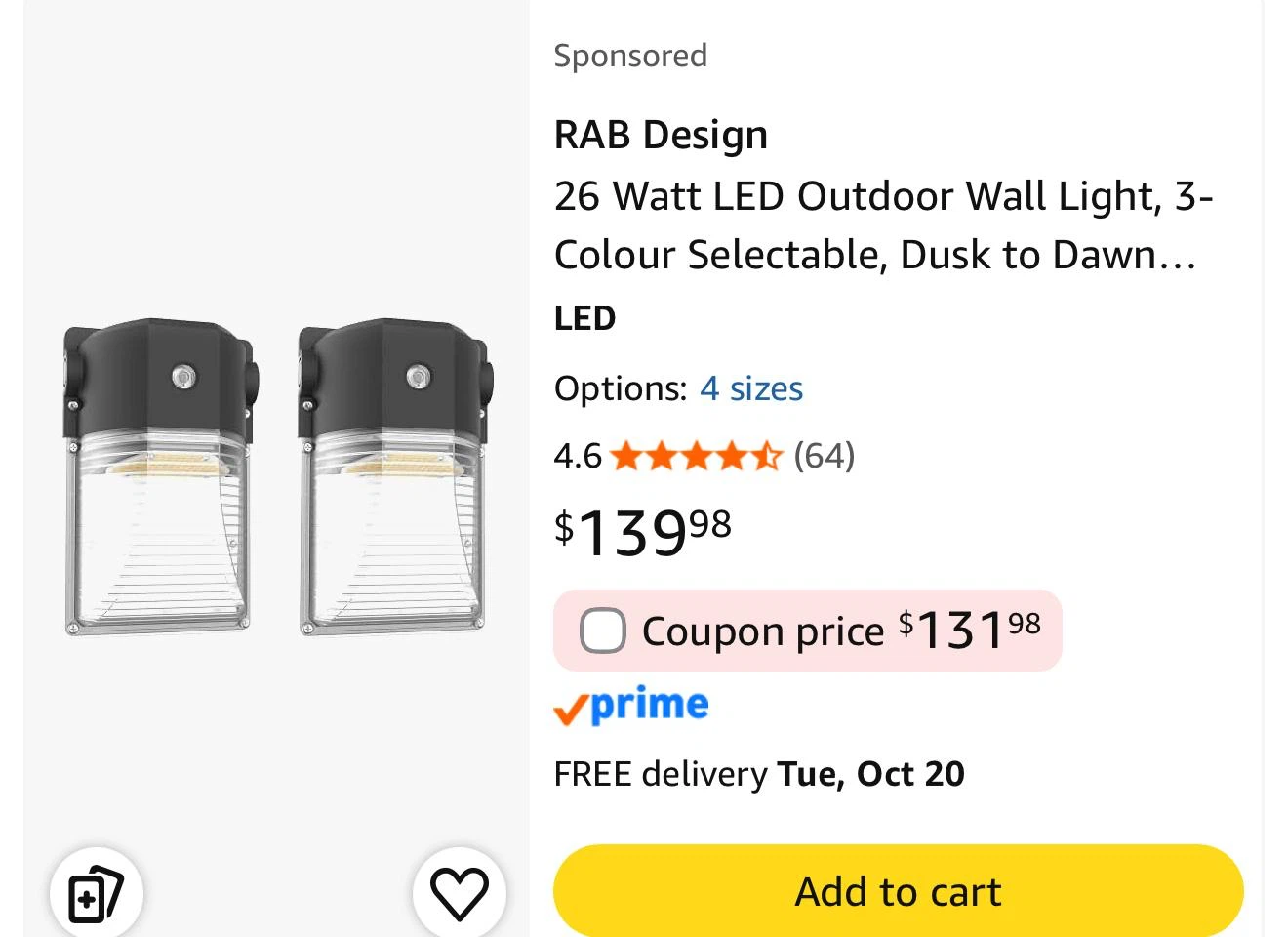 RAB Design LED Wall Light