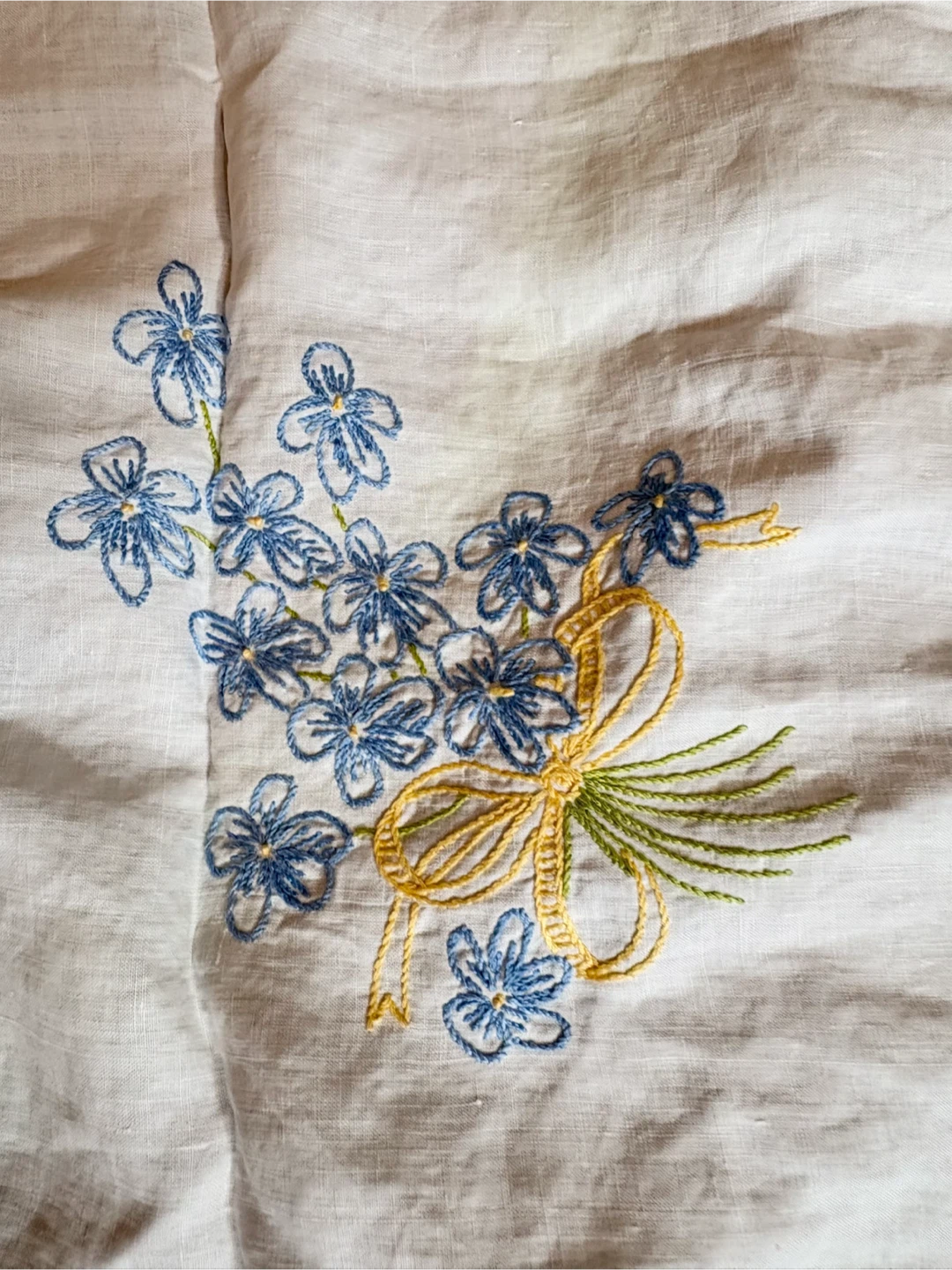 Vintage Embroidered Floral Tablecloth - photo 2