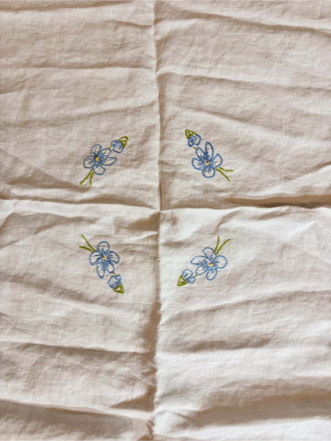 Vintage Embroidered Floral Tablecloth - photo 3