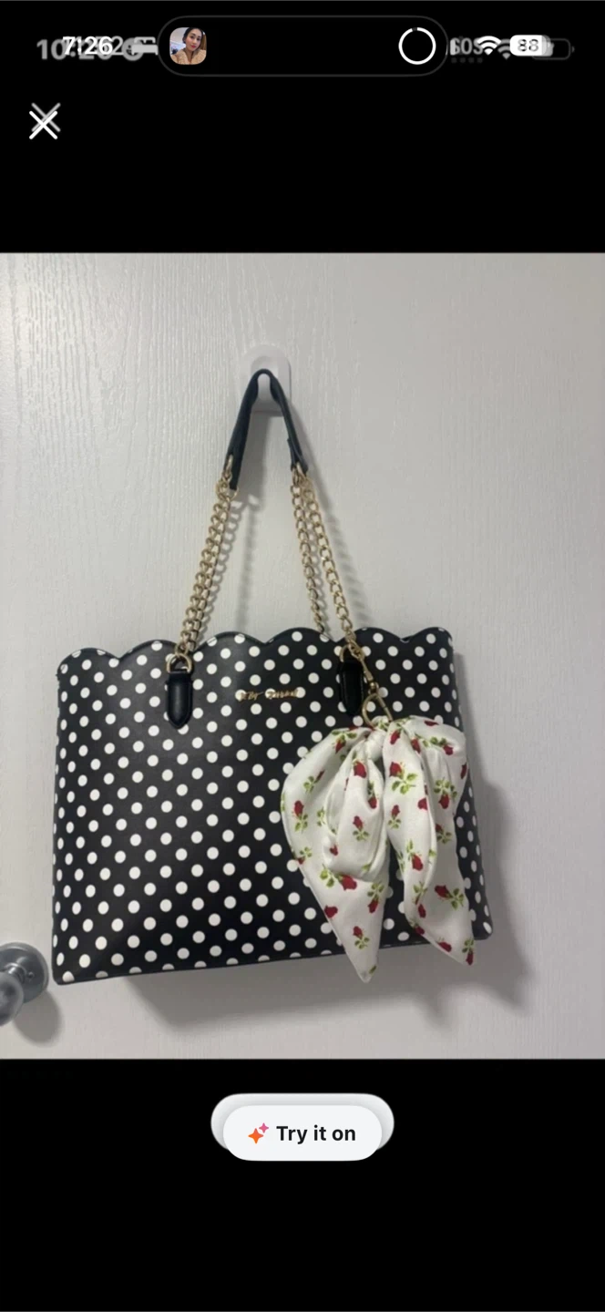Betsey Johnson Polka Dot Tote Bag