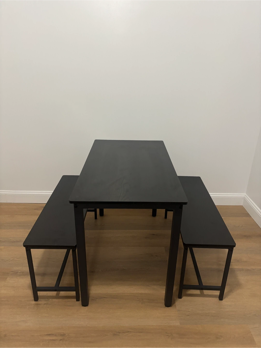 Black Dining Table with Two Benches - photo 5