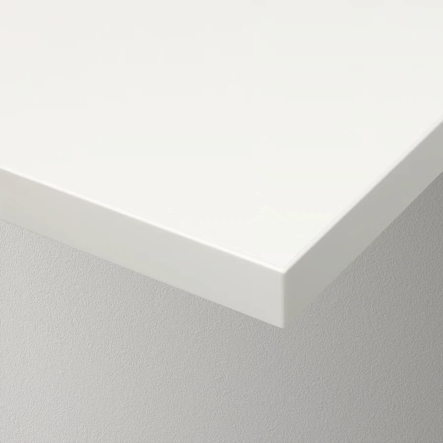 3 IKEA White Wall Shelves with Silver Metal End Brackets - photo 3