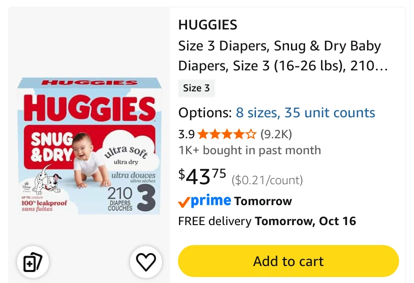 Huggies Snug & Dry Size 3 Diapers (210 Count) - photo 3