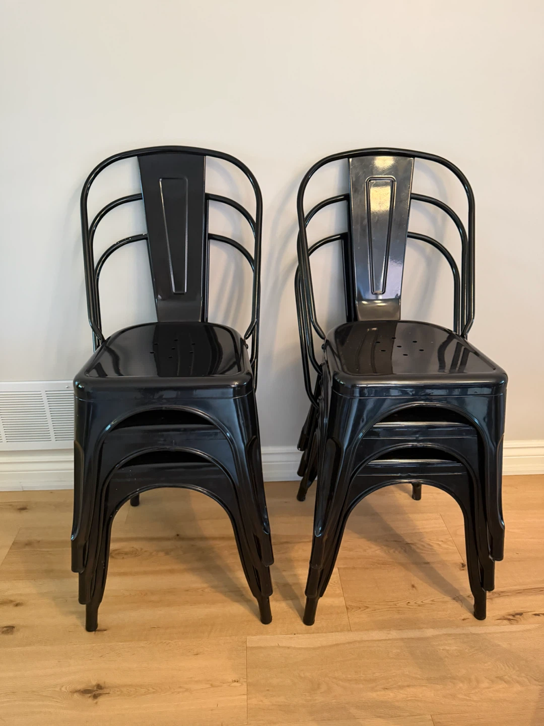 Stackable Metal Dining Chairs (Set of 6)