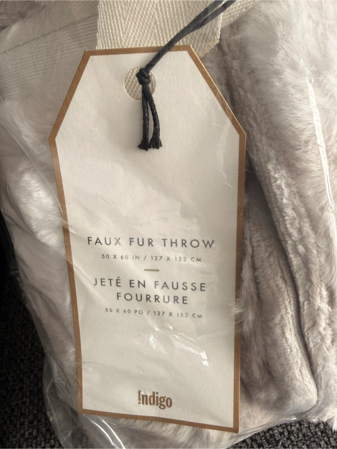 Indigo Faux Fur Throw - Animal Cream - photo 3