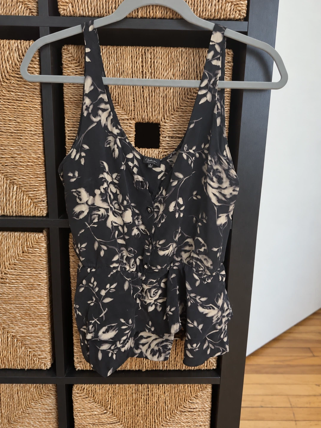 Aritzia Slik  Floral Peplum Tank Top