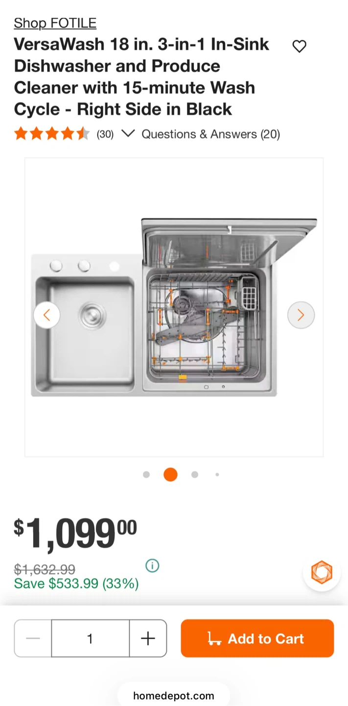 FOTILE VersaWash 18 in. 3-in-1 In-Sink Dishwasher - photo 2