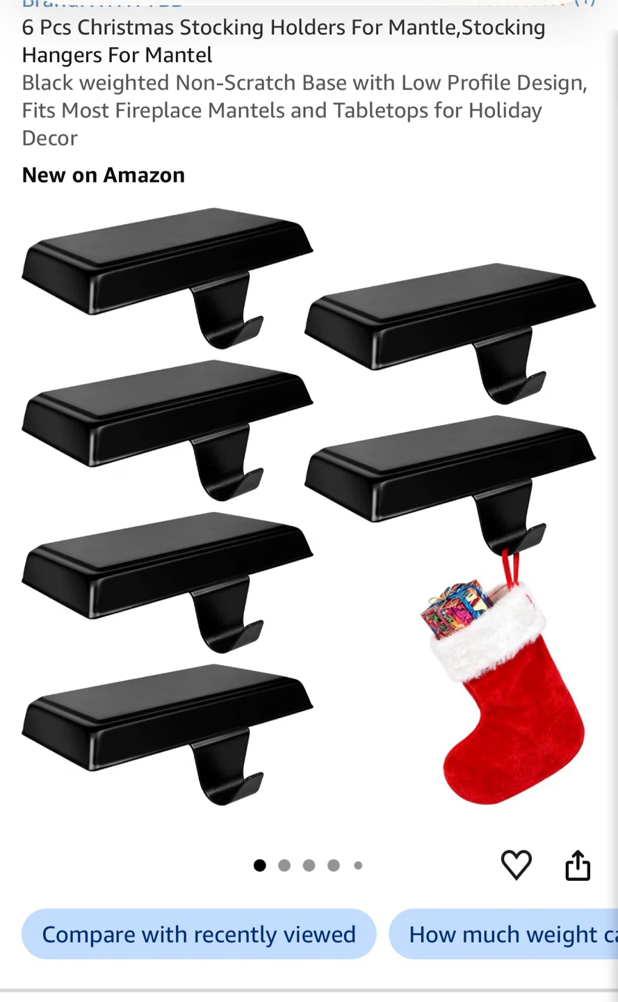 6 Pack Christmas Stocking Holders