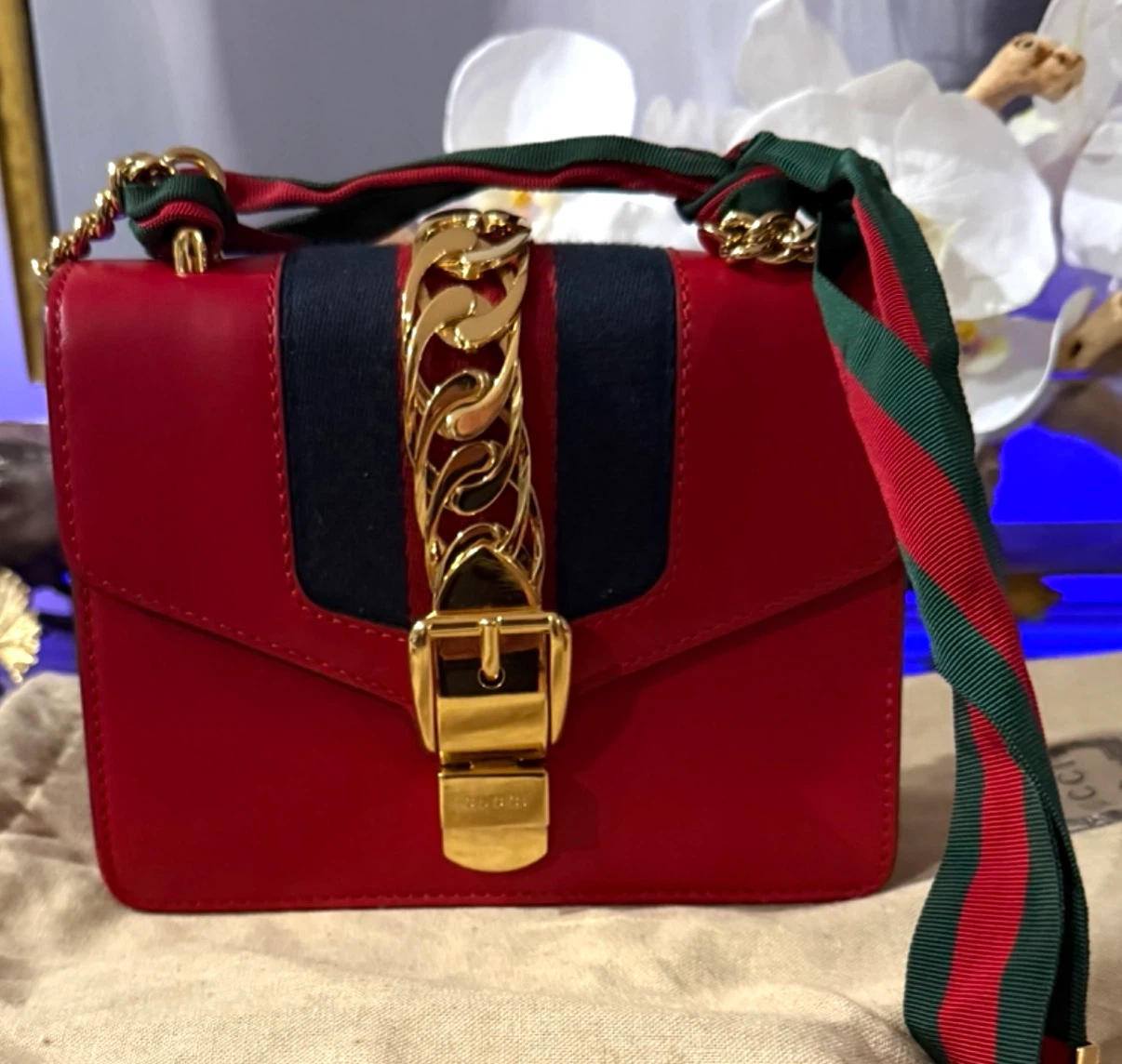 Gucci Sylvie Red Leather Mini Bag