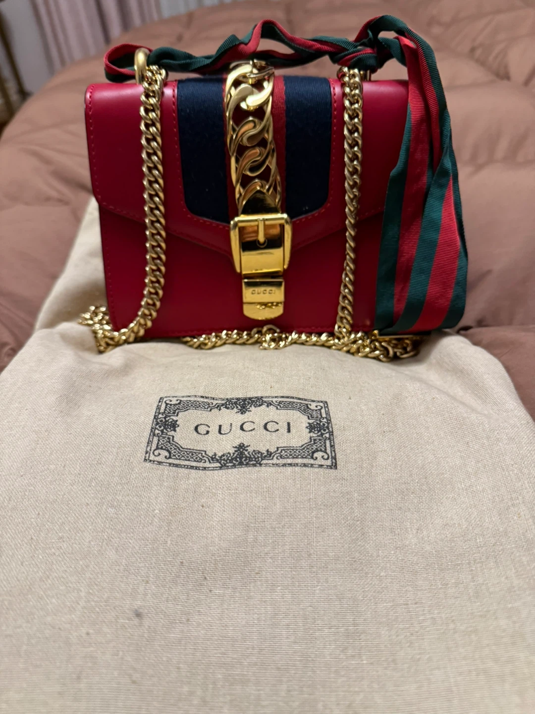 Gucci Sylvie Red Leather Mini Bag - photo 2