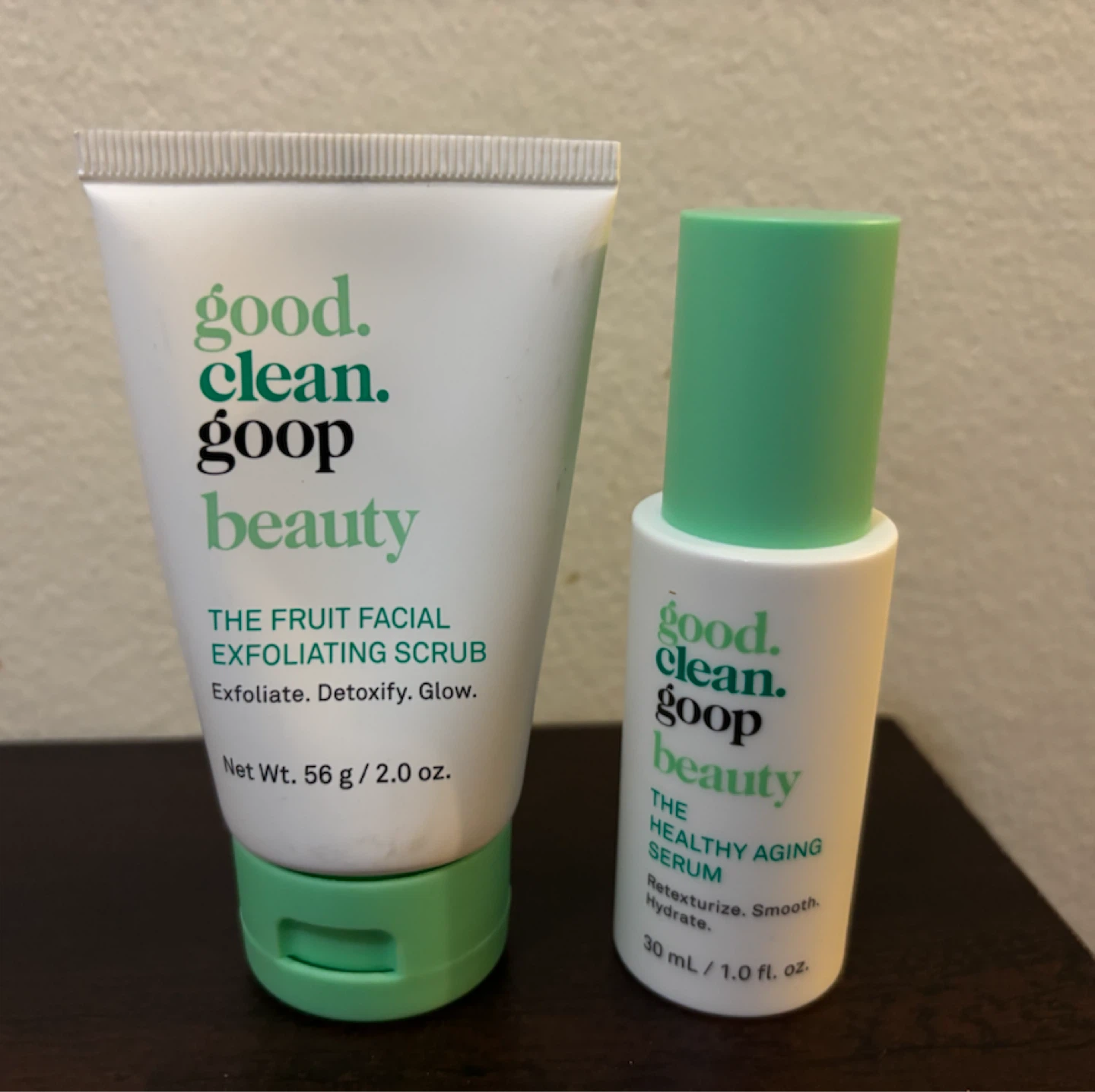 NEAw-Good. Clean. Goop Beauty Exfoliating Scrub and Serum