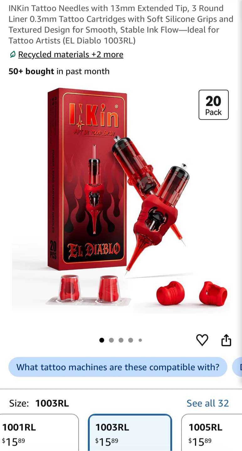 INKin El Diablo 3RL Tattoo Cartridges 20 Pack
