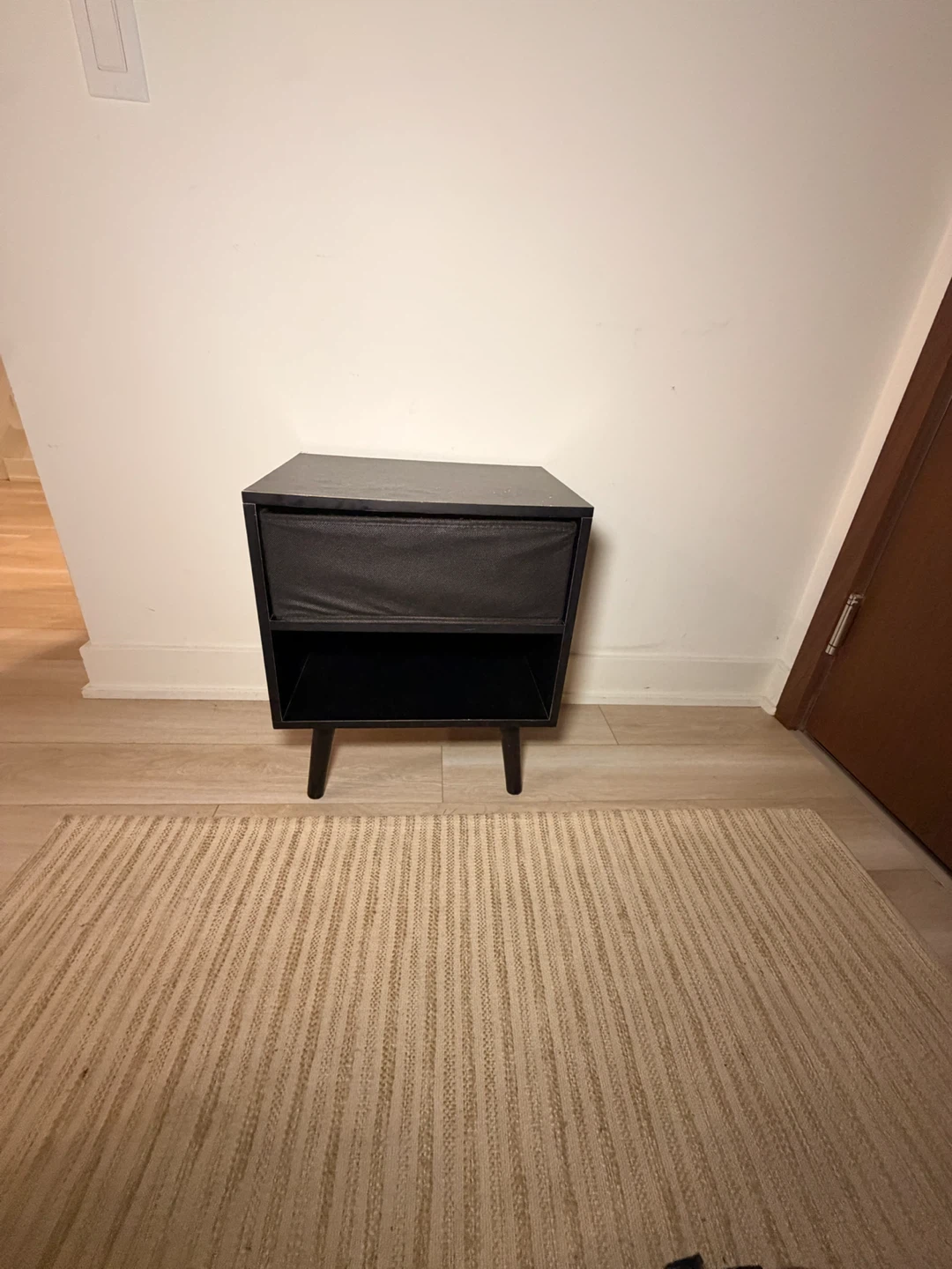 Black Mid-Century Modern Nightstand