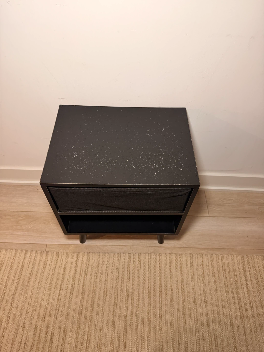 Black Mid-Century Modern Nightstand - photo 2