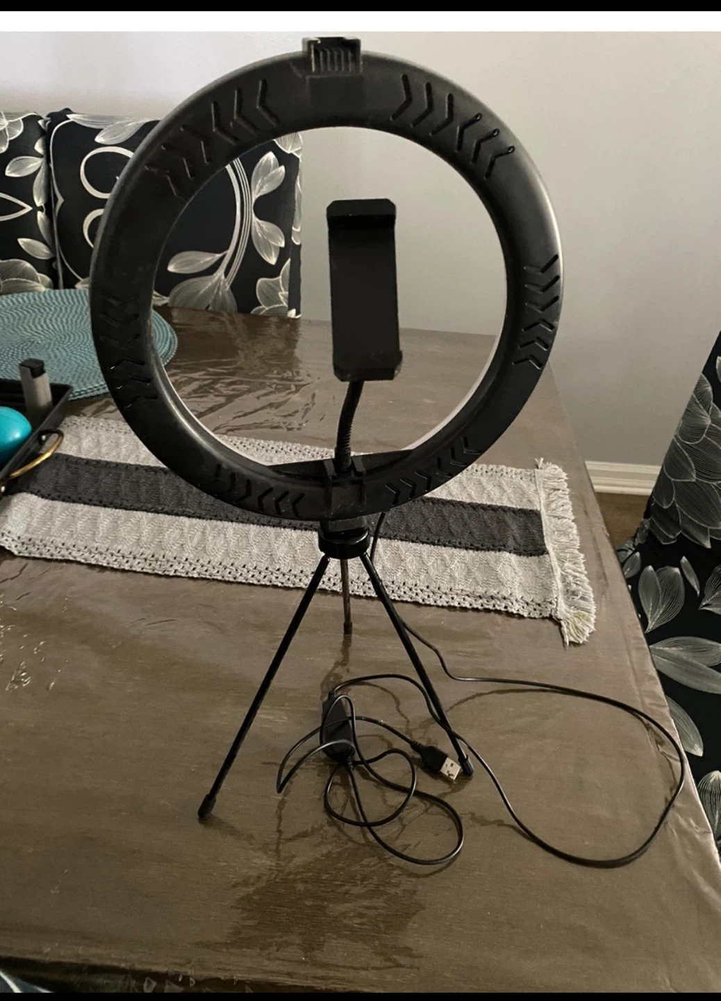 Black LED Ring Light with Tripod Stand