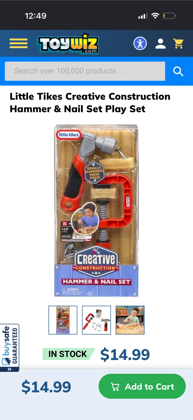 2 New Little Tikes Creative Construction Hammer & Nail Sets