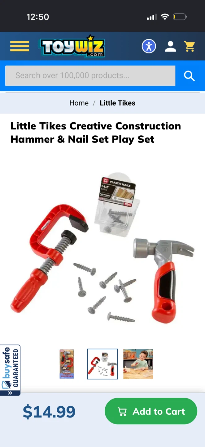 2 New Little Tikes Creative Construction Hammer & Nail Sets - photo 2