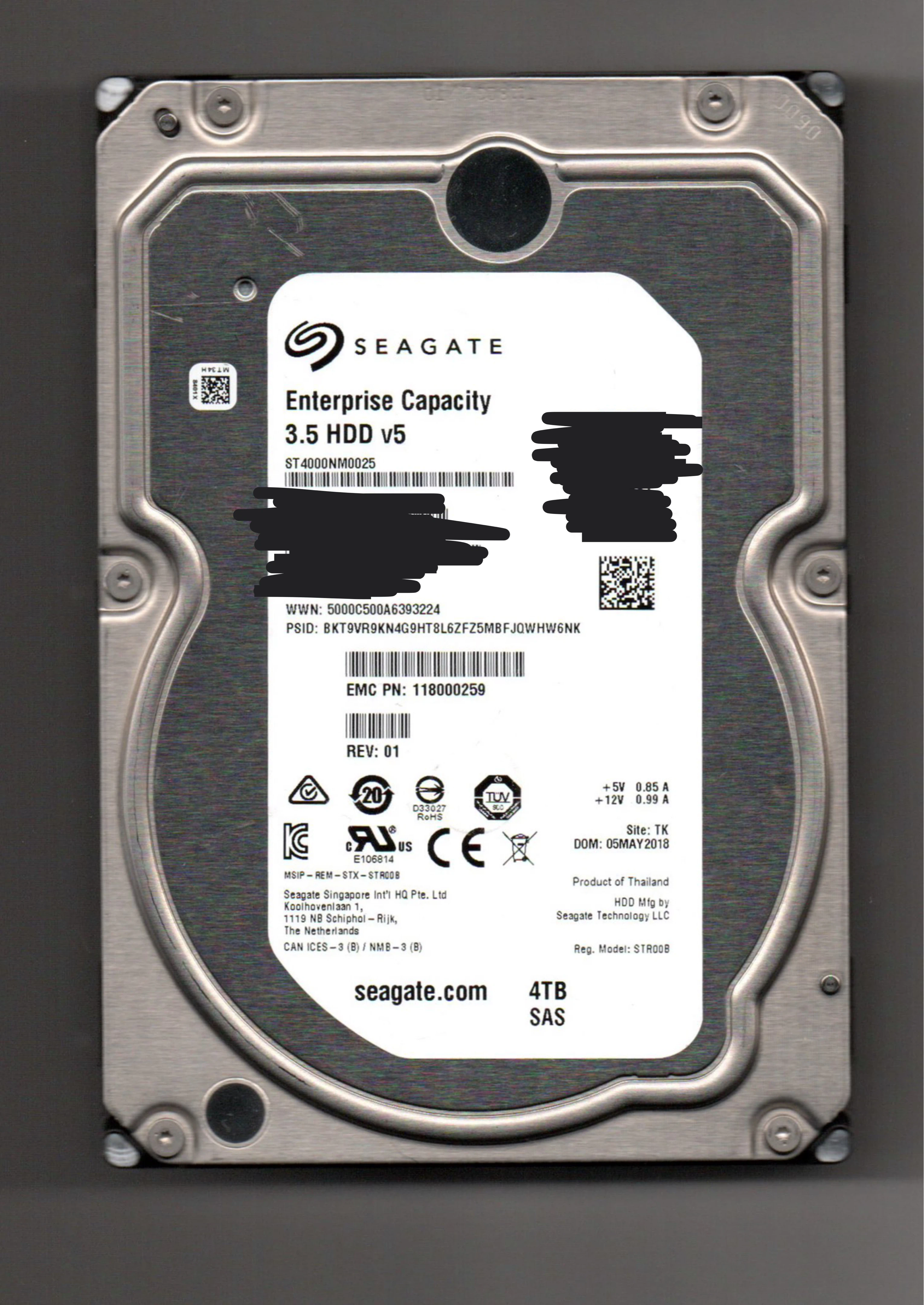 Seagate Enterprise Capacity 4TB SAS 3.5 HDD v5