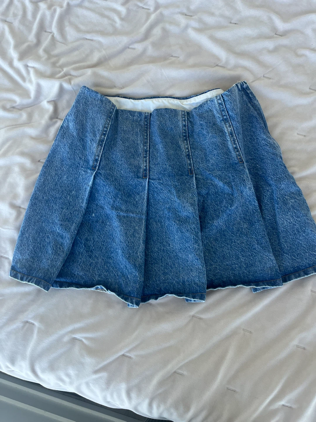 H&M DIVIDED Blue Denim Pleated Skirt