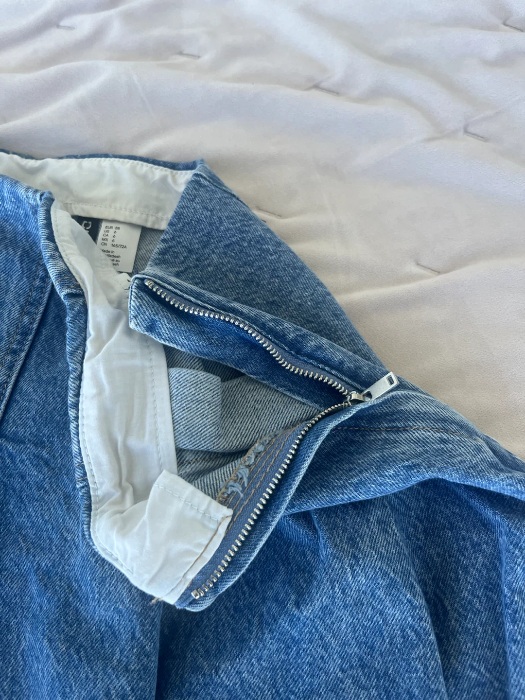 H&M DIVIDED Blue Denim Pleated Skirt - photo 3