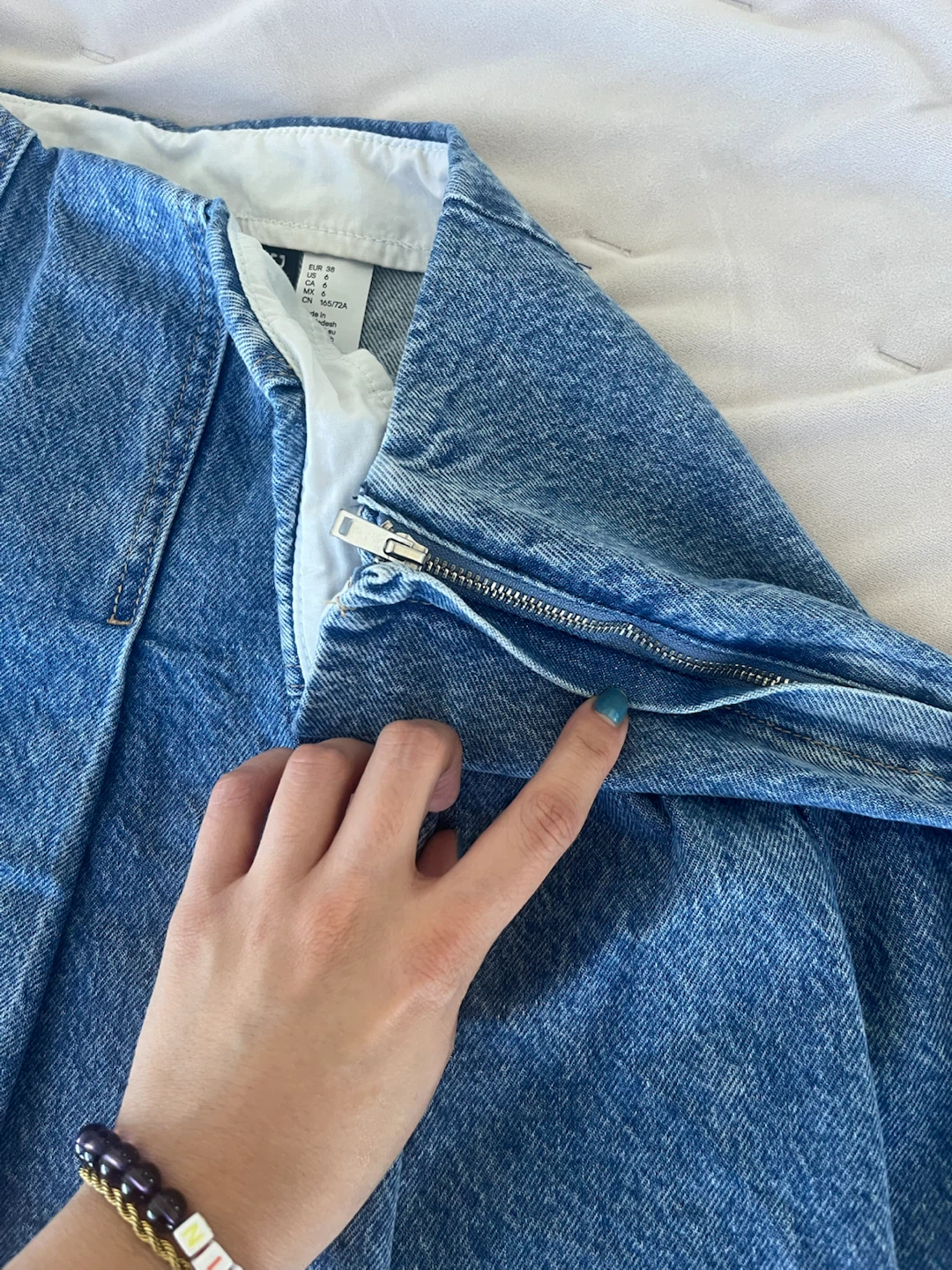 H&M DIVIDED Blue Denim Pleated Skirt - photo 4