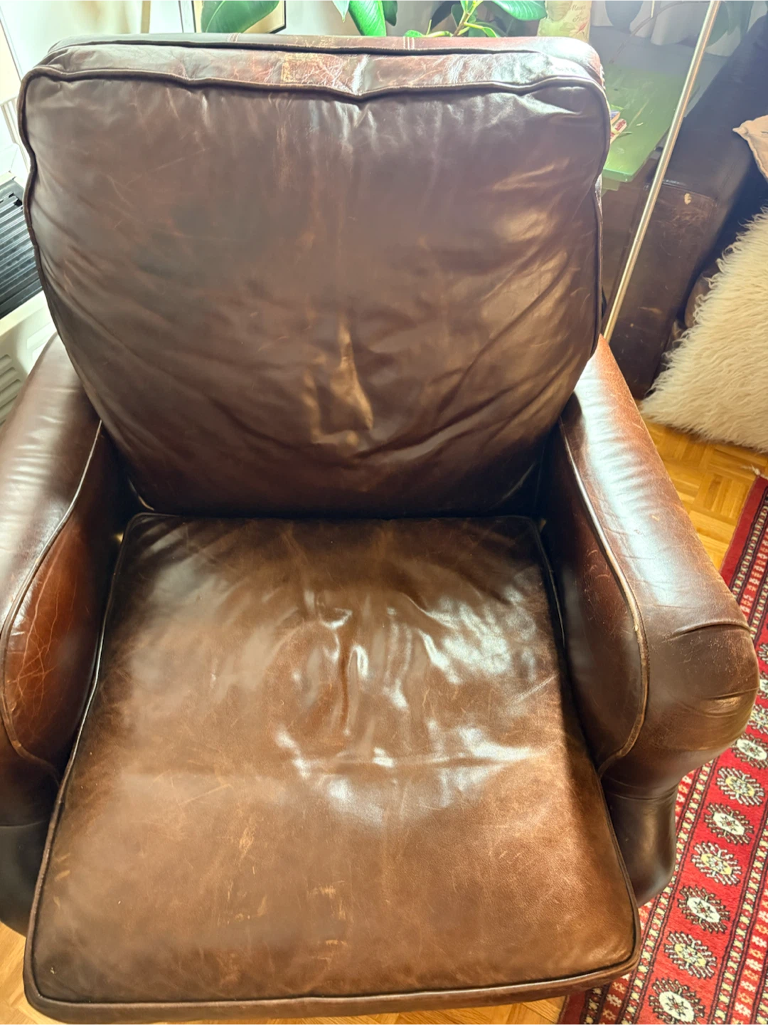 Brown Leather Recliner Armchair - photo 3