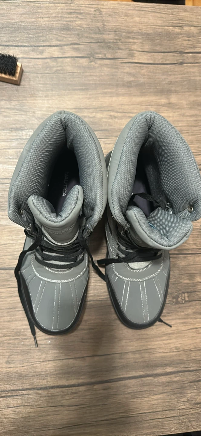 Nautica Grey and Black Duck Boots
