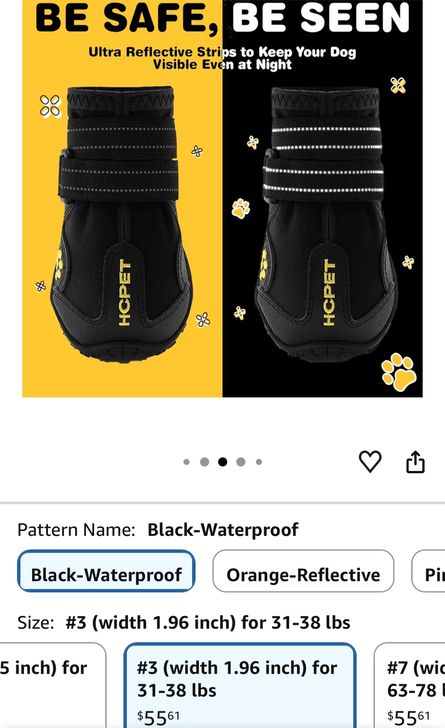 HCPET Waterproof Dog Boots Size 3 - photo 2