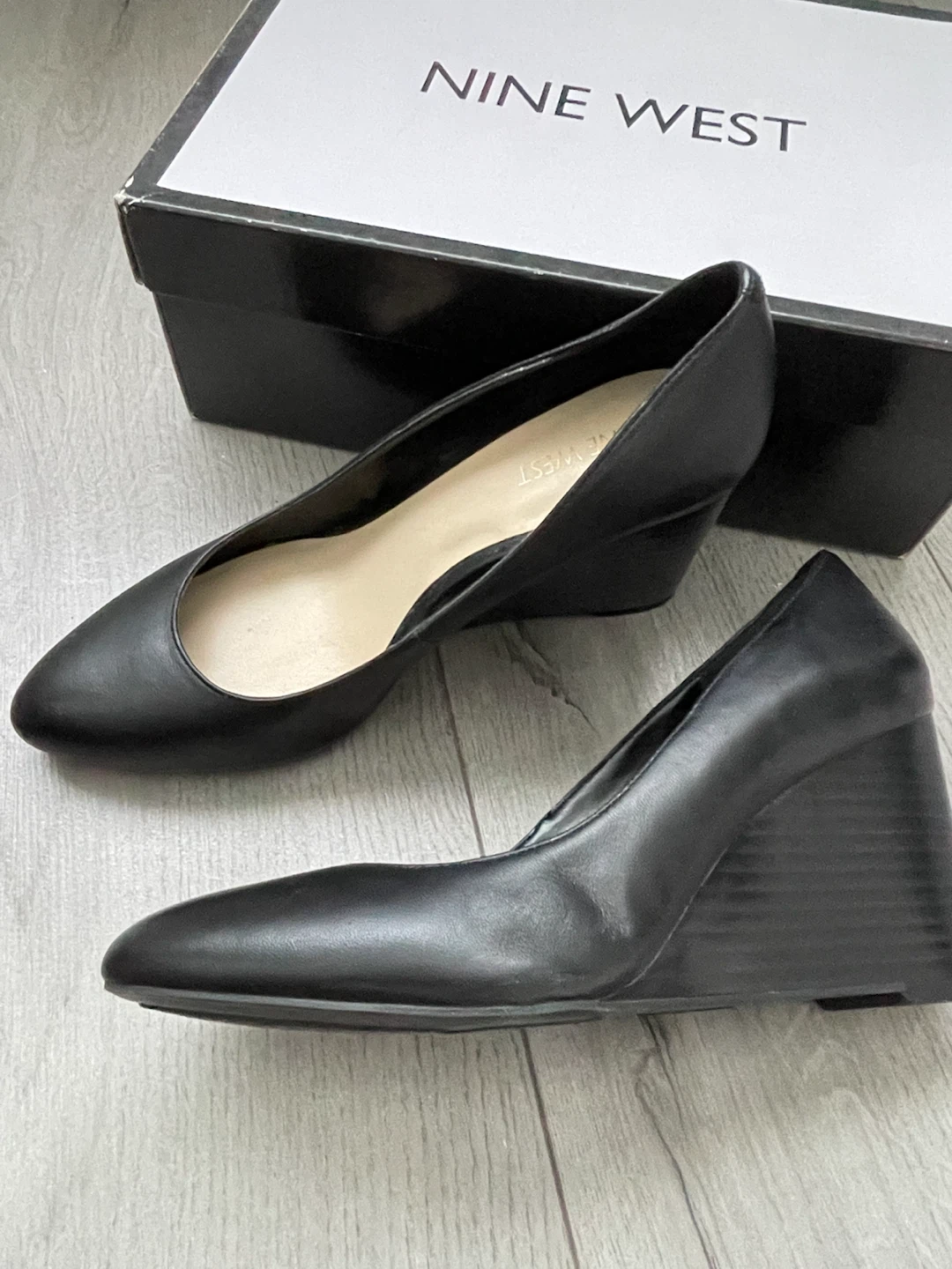 Nine West Black Wedge Shoes-size 7