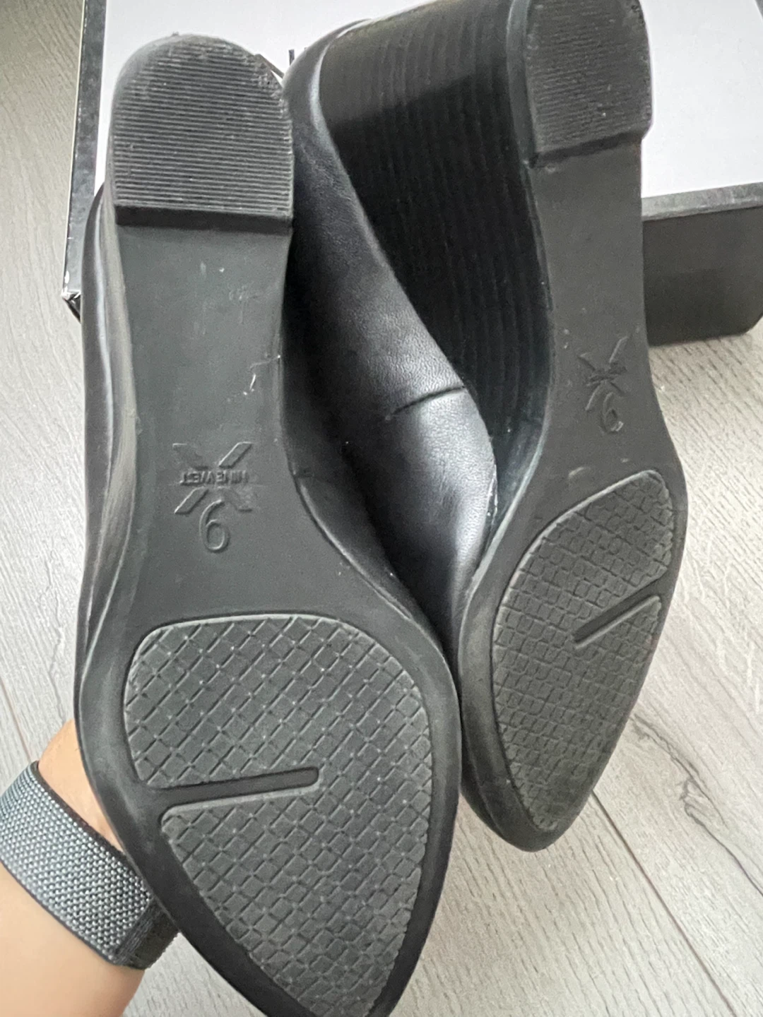 Nine West Black Wedge Shoes-size 7 - photo 4