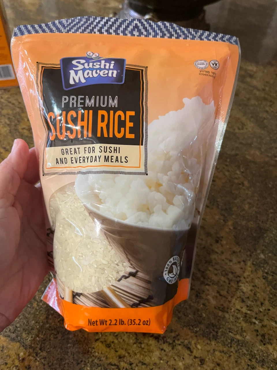Opened bag Sushi Rice