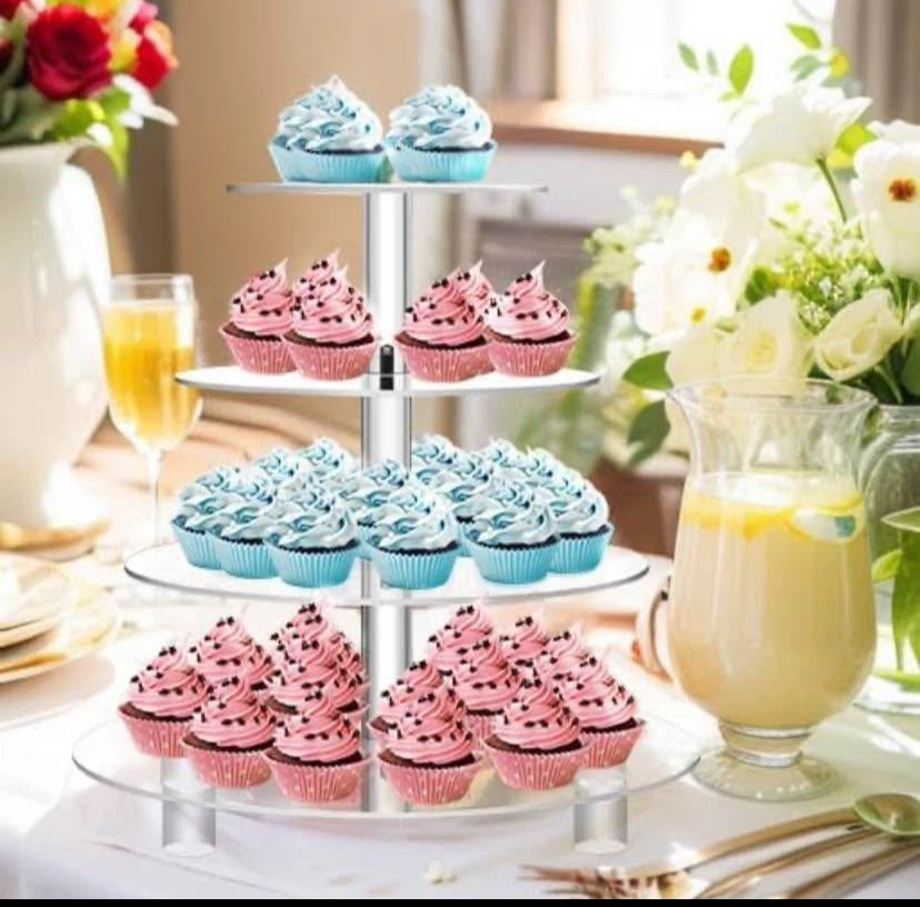 JusAlpha 4-Tier Acrylic Cupcake Stand