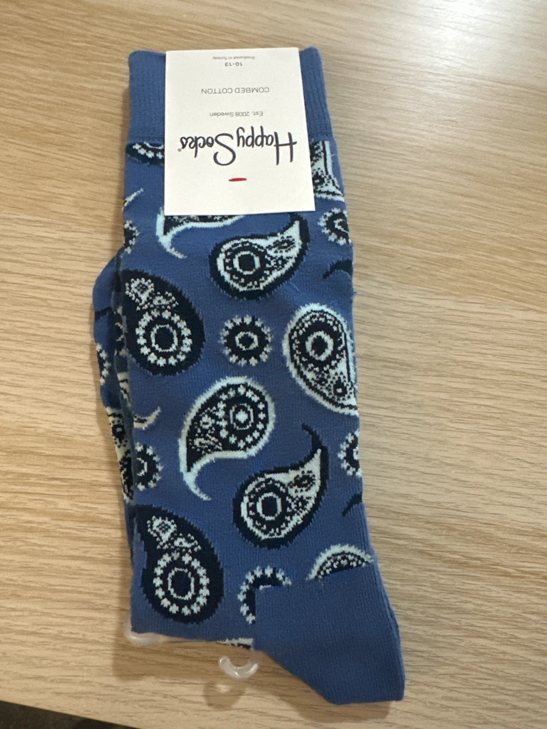 New Happy Socks Paisley Pattern Blue