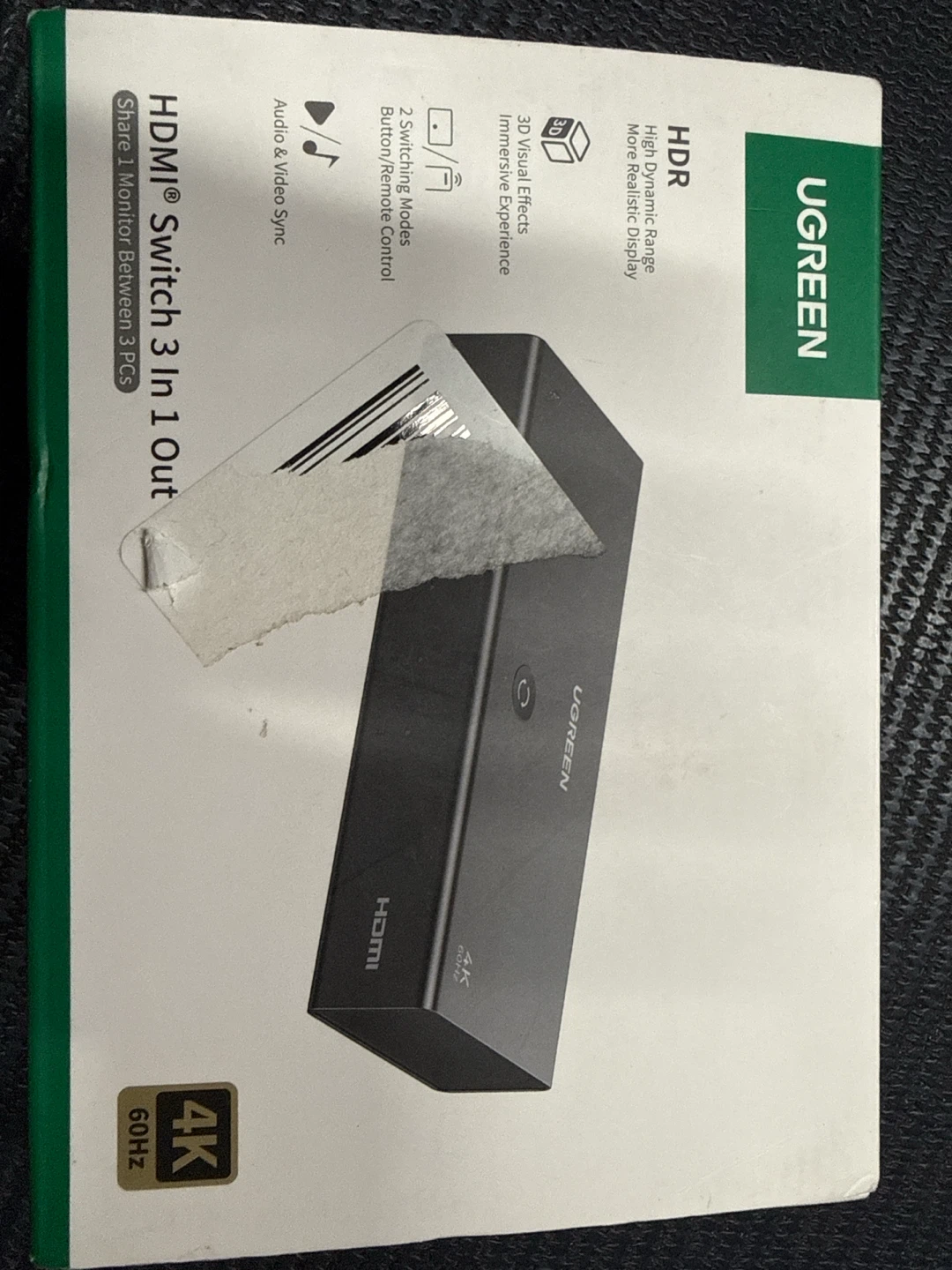 UGREEN HDMI Switch 3 In 1 Out 4K 60Hz