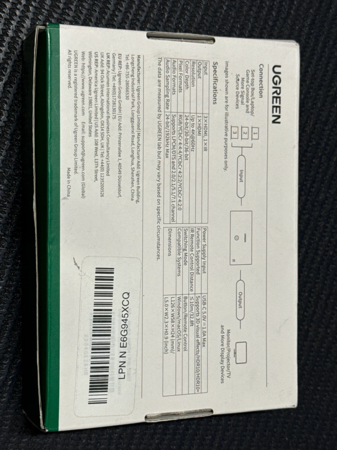 UGREEN HDMI Switch 3 In 1 Out 4K 60Hz - photo 2