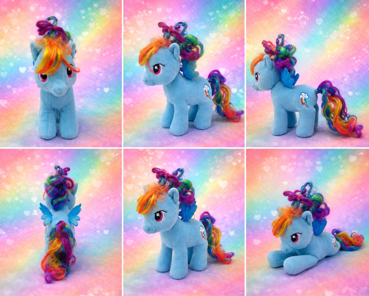 Blue Pony Plush Toy with Colourful Rainbow Mane - photo 3