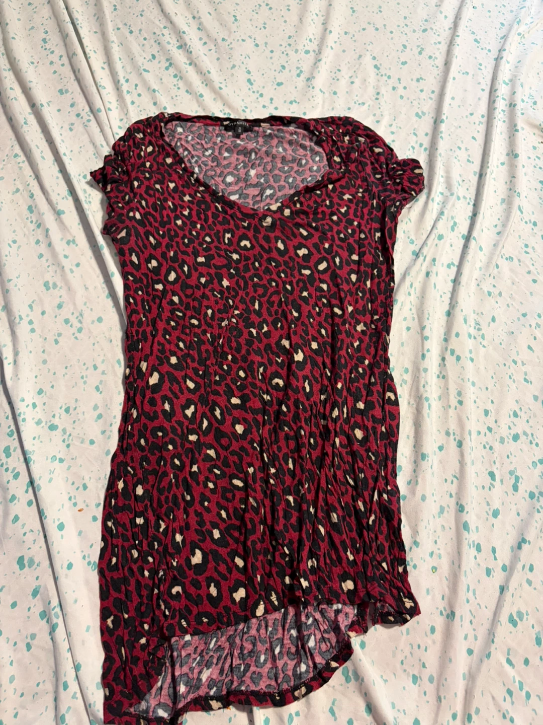Dynamite Leopard Print V-Neck Top