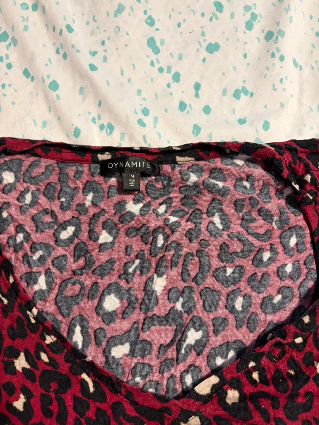 Dynamite Leopard Print V-Neck Top - photo 2