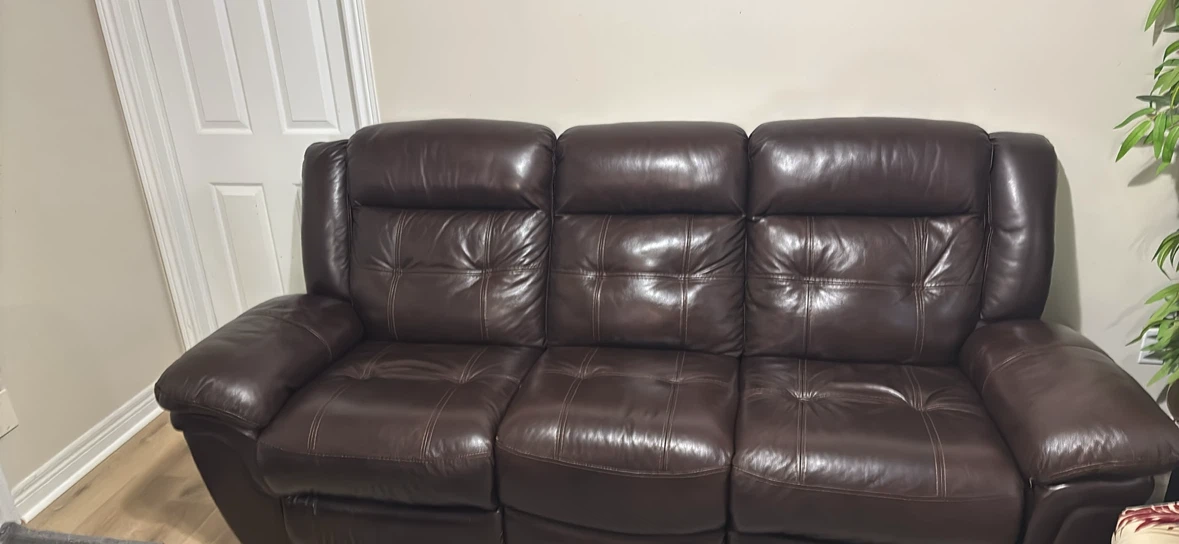 Dark Brown Three-Seater Reclining Sofa - photo 2