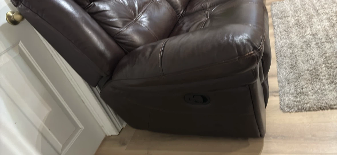 Dark Brown Three-Seater Reclining Sofa - photo 4