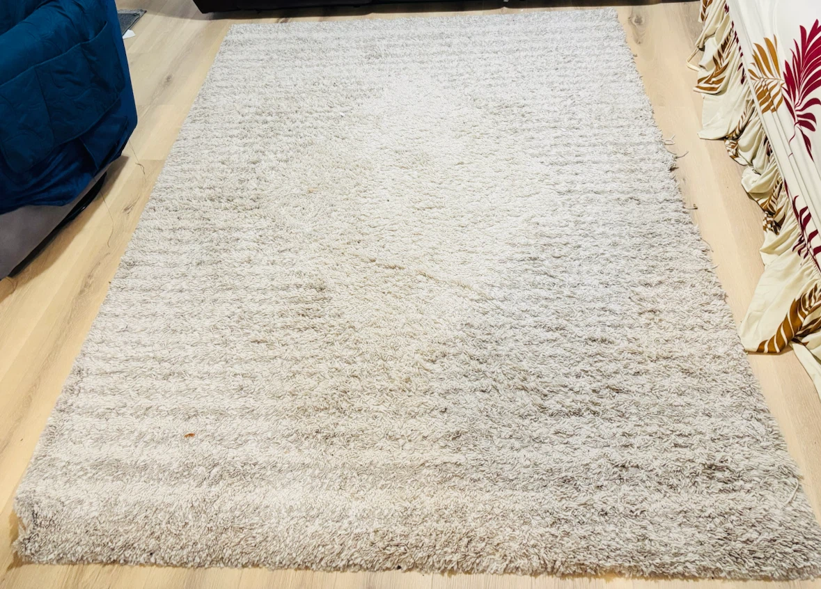 Cream Shag Area Rug