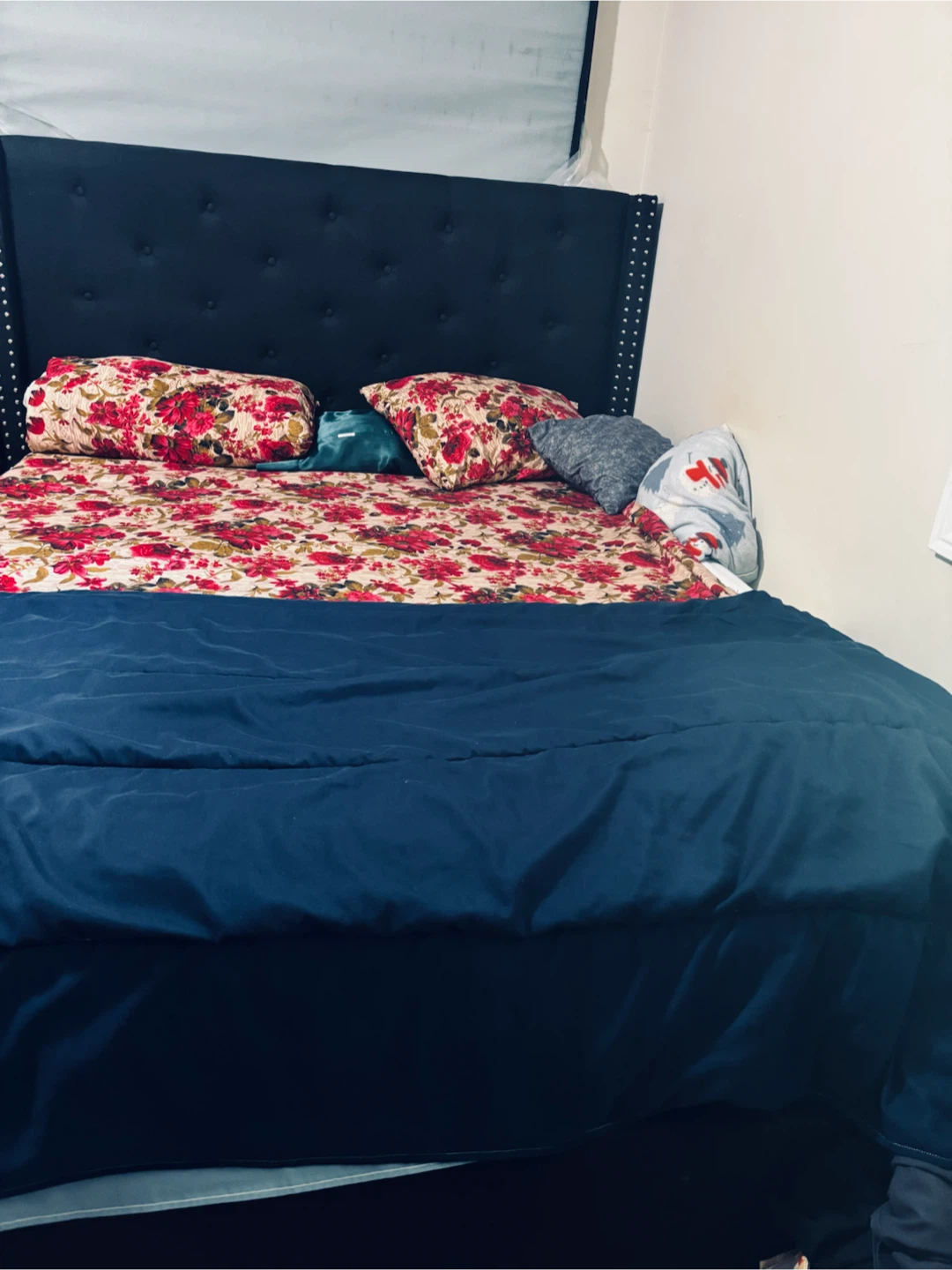 Black Upholstered Bed Frame queen size