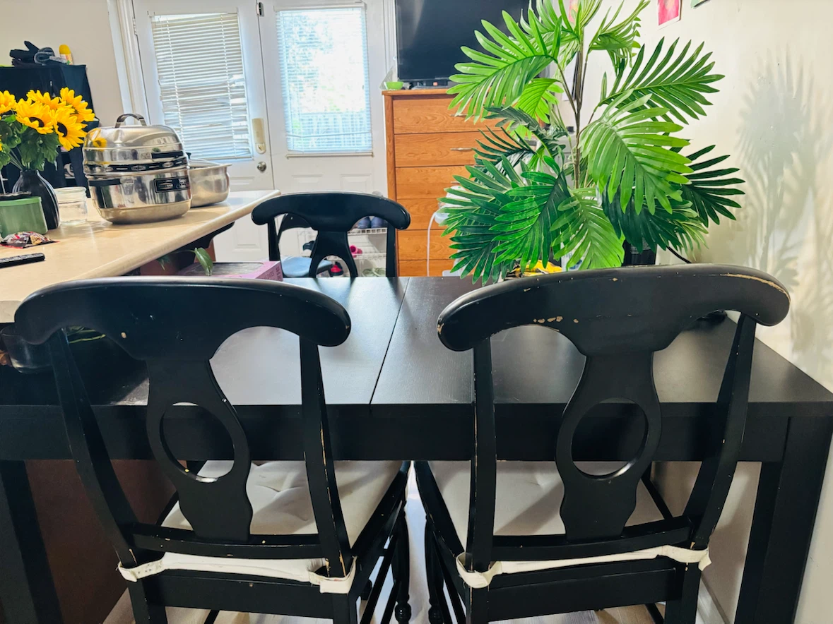 Black Dining Table with fourChairs
