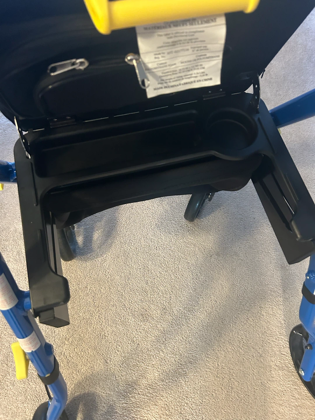 Blue Folding Four-Wheel Walker with Seat - photo 3