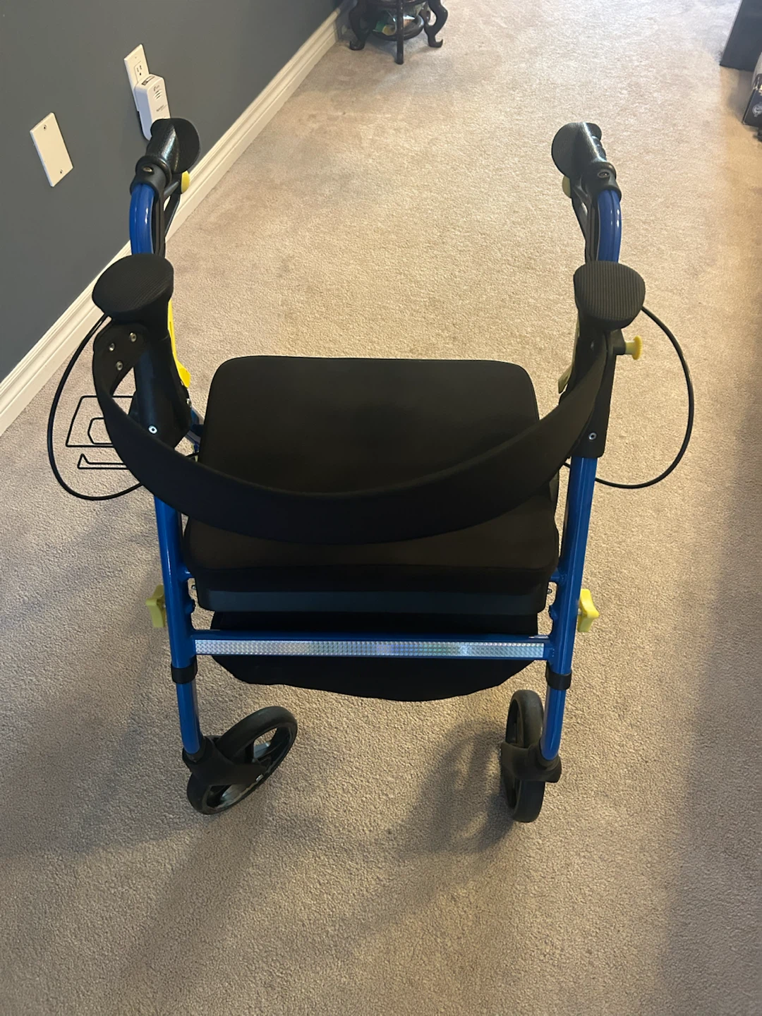 Blue Folding Four-Wheel Walker with Seat - photo 4