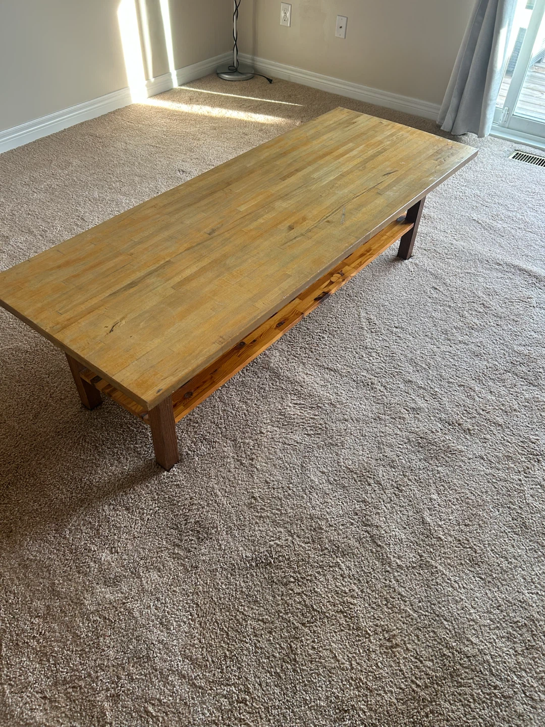Solid Wood Coffee Table with Shelf - photo 3