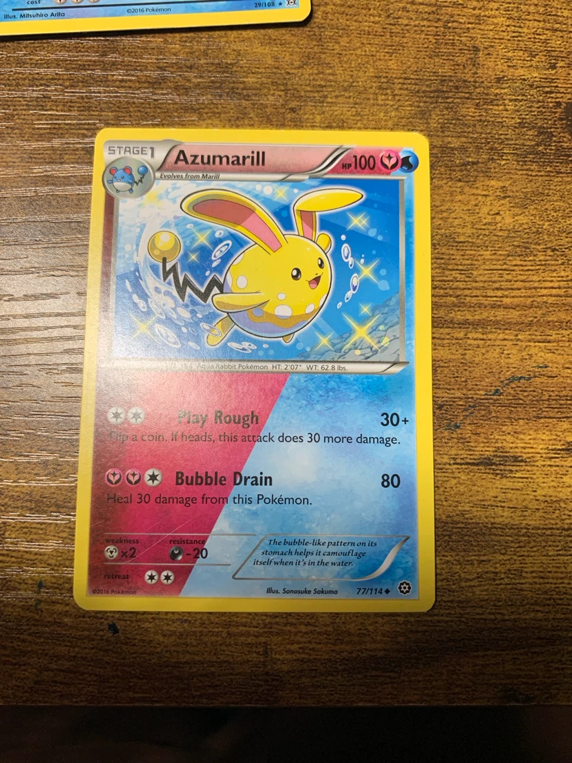 Pokemon Card Azumarill 77/114
