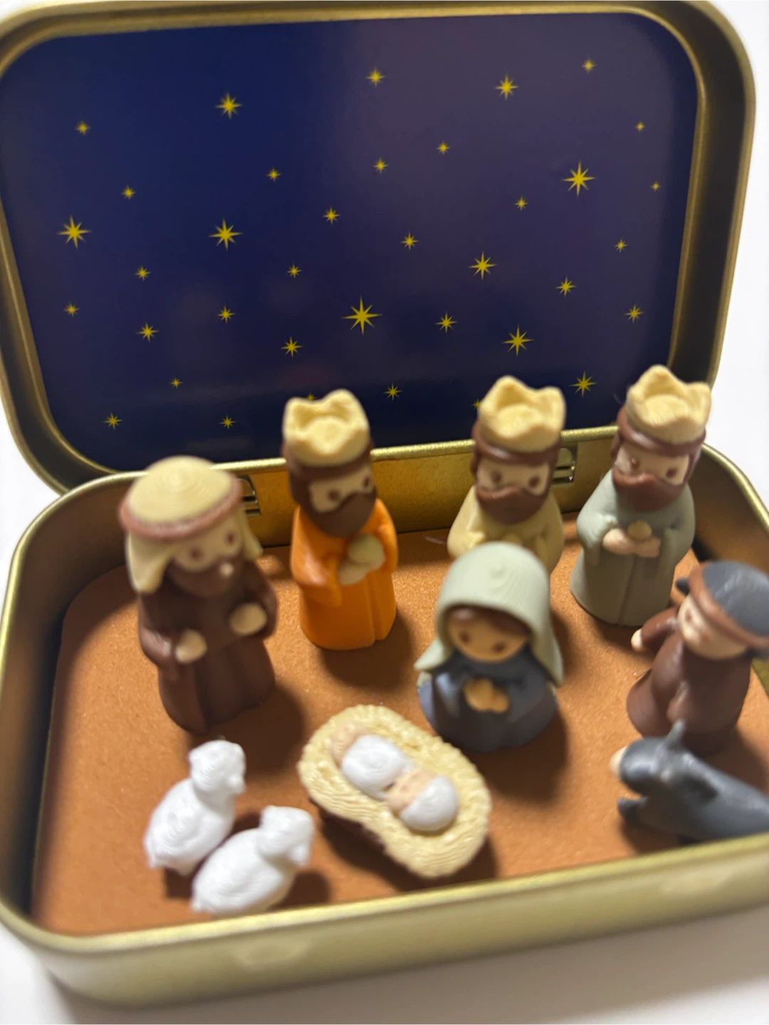 Miniature Nativity Set in Metal Tin - photo 3