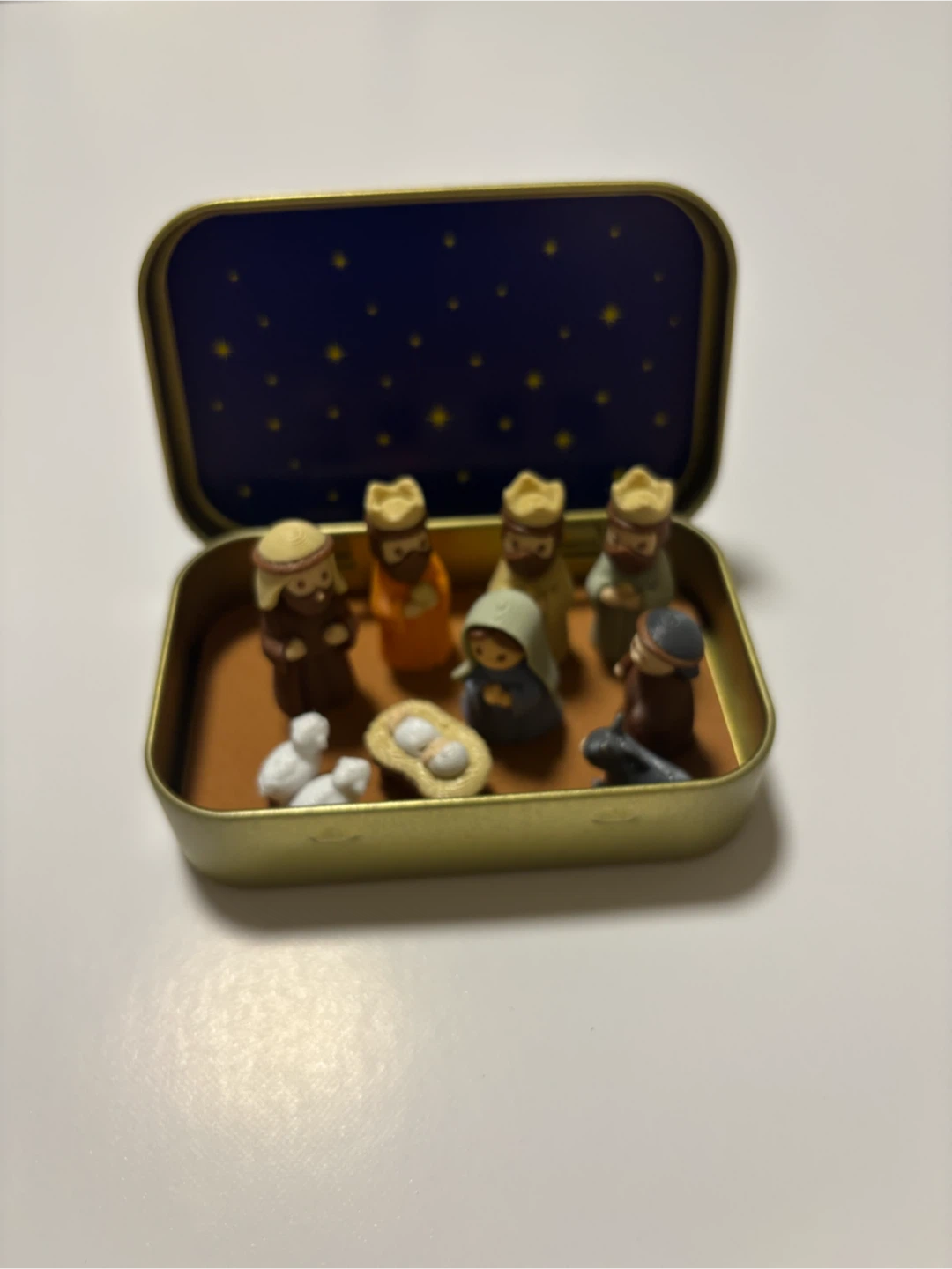Miniature Nativity Set in Metal Tin - photo 4