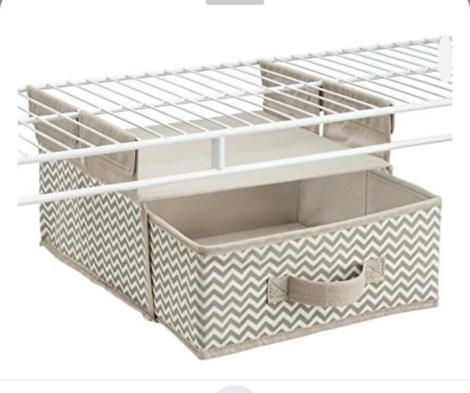 iDesign Chevron Closet Hanging Shelf Bin & Drawer